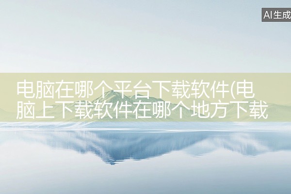 电脑在哪个平台下载软件