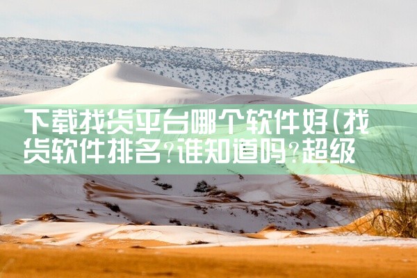 下载找货平台哪个软件好